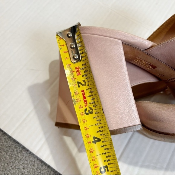 CHiE by Chie Mihara Mary Jane Mules Size 38.5 Size 7.5 Pink Leather Spain Pastel - Picture 16 of 16